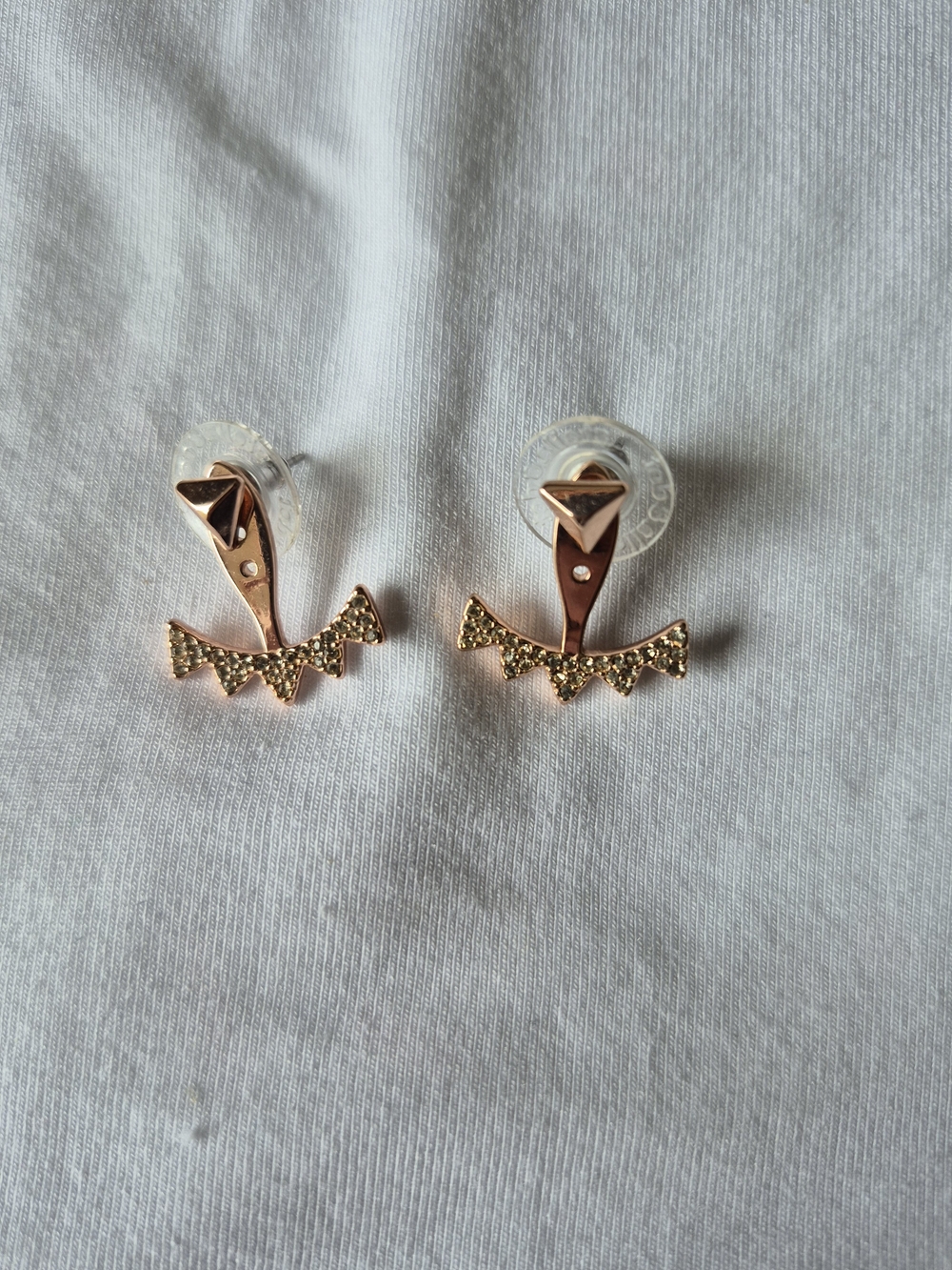 Stella & Dot Reversible Rose Gold Crystal Ear Jacket Earrings - Women Jewelry